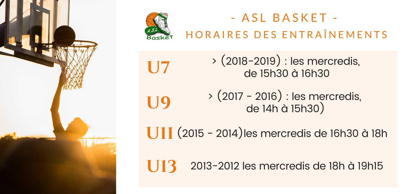 Horaires entrainements 1